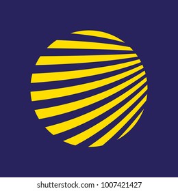 curves and yellow lines forming a circle, representation of power and lighting power