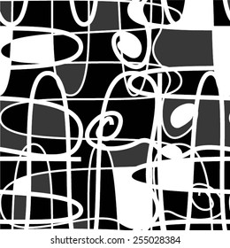 Curvilinear grid pattern, seamless vector background.