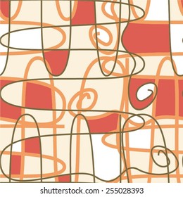 Curvilinear grid pattern, seamless vector background.