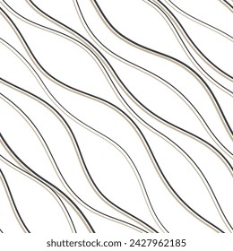 Curvilinear pattern in diagonal, seamless vector background.