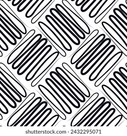 Curvilinear pattern, mesh, seamless vector background.