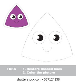 Curvilinear Triangle. Dot to dot educational game for kids.
