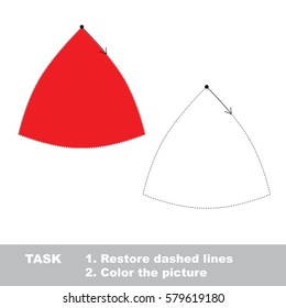 Curvilinear Triangle. Dot to dot educational game for kids.