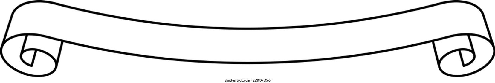 Curving ribbon (black line, unfilled)