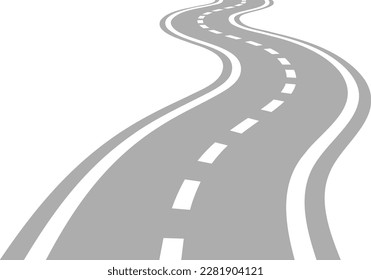 Curving road isolated vector illustration.