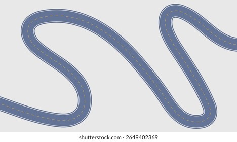 Ilustración vectorial de carretera en curva. EPS10