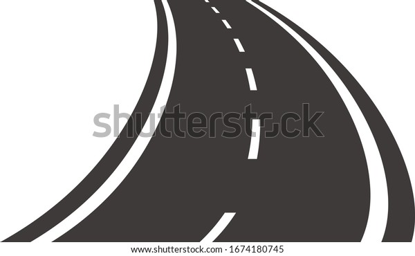 Curving Roadway Isolated Vector Illustration Stock Vector (Royalty Free ...