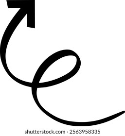 Curving upward arrow featuring a modern and elegant design, representing growth, progress, and positive momentum while symbolizing success and future aspirations