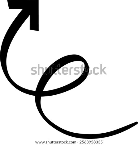 Curving upward arrow featuring a modern and elegant design, representing growth, progress, and positive momentum while symbolizing success and future aspirations