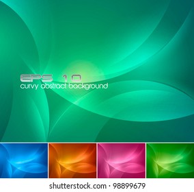 Curvy Abstract Background. A set of curvy abstract background, available in 4 different colors