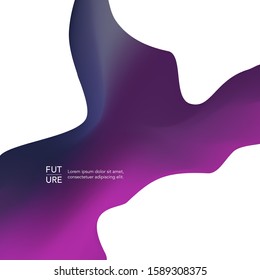Curvy abstract background. Vector pink modern background. Purple fashion template. Purple paint splash. Acrylic paint effect.