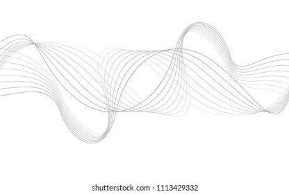 Curvy Abstract Line Wave Graphic Gray Background
