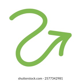 Curvy arrow pointer color doodle