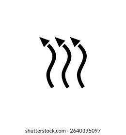 Curvy arrows indicating movement or direction in a simple black design on a white background