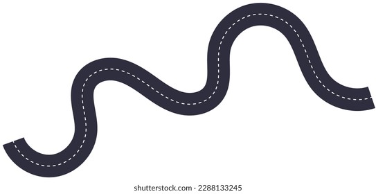 Curvy Bend Tarmac Road Symbol Illustration