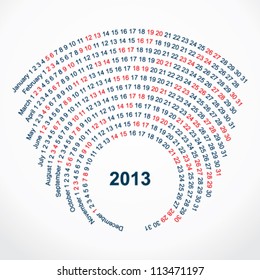 Curvy calendar