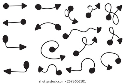Setas direcionais curvas para infográficos, apresentações e diagramas.