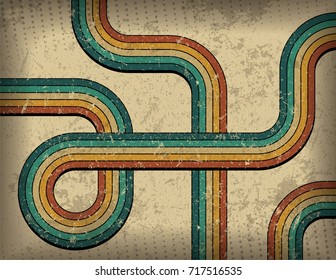 Curvy Distressed Retro Background
