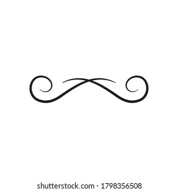 curvy divider icon over white background, silhouette style, vector illustration