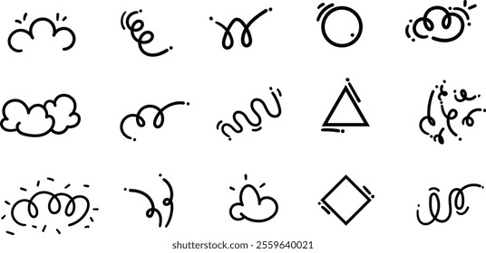 Curvy doddle design for background,Backdrop fillers,Hand drawn design element for hip,comic aesthetics,Pen human scribble lines. 