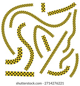 Kurvige dynamische Linien. Geometrisches gepunktetes Muster. Abstrakte Pfadgrafik. Vektorlabyrinth. EPS 10.