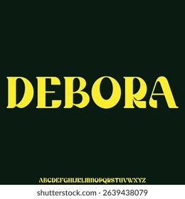 Curvy elegant feminine decorative alphabet display font vector