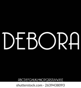 Curvy elegant feminine decorative alphabet display font vector