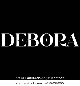 Curvy elegant feminine decorative alphabet display font vector