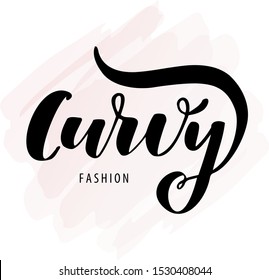 Curvy fashion lettering logo. Vector illustration.