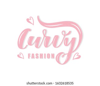 Curvy fashion lettering logo. Vector illustration.