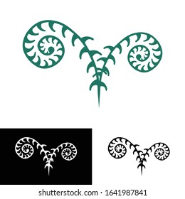 Curvy Fern Logo Vector Green