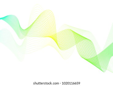 Curvy geometric colored lines pattern on a white background. Vector graphic illustration template for use in the projects business, science, education and technology.
