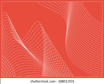 Curvy geometric lines wave pattern texture on colorful background. Vector graphic illustration template.