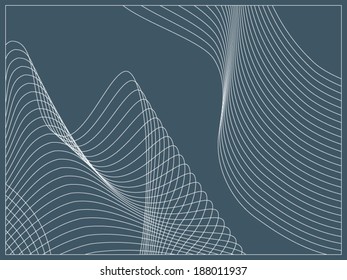 Curvy geometric lines wave pattern texture on colorful background. Vector graphic illustration template.