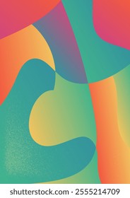  Curvy Gradient in Warm and Cool Retro Colors. Abstract gradient background with flowing. Subtle grainy texture adds a retro, dynamic effect vector illustration