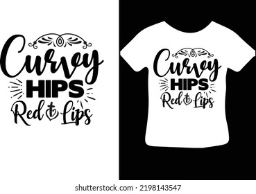 Curvy Hips Red Lips svg esign