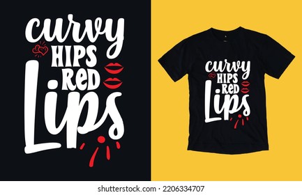 curvy hips red lips typography custom t shirt design SVG background template , graphic