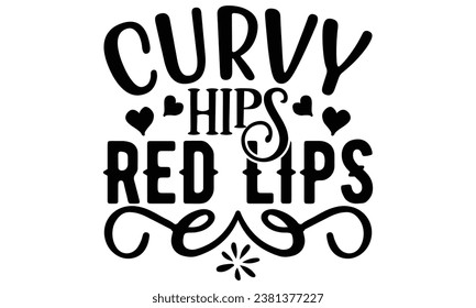 curvy hips red lips, vector file