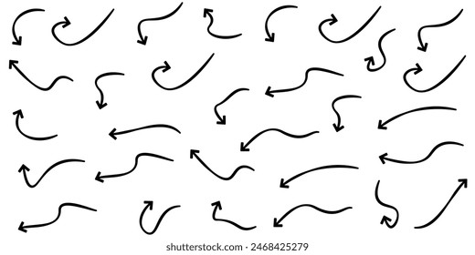 Curvy icon set. Hand drawn icon collection. Icon