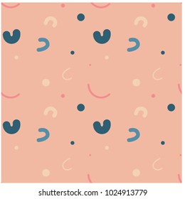 Curvy kids funny seamless pattern. Design for print, fabric, textile. Seamless wallpaper