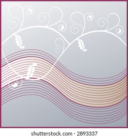 curvy lines with filigree background