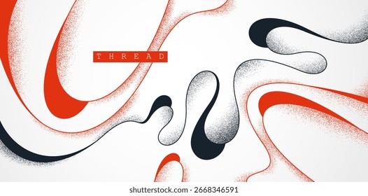 Curvy lines vector abstract background, wavy linear shapes with textures wallpaper, minimal graphic design backdrop with bended strokes, flowy abstraction.