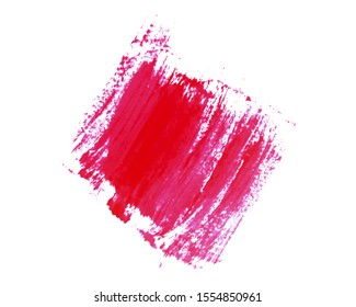 Curvy lipstick smear, smoothly smudged. Makeup sample, use for advertising flyer, banner, brochure and booklet. Vector make up beauty illustration