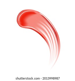 Curvy lipstick smear, smoothly smudged. Makeup sample, use for advertising flyer, banner, brochure and booklet. Vector make up beauty illustration