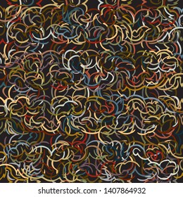 Curvy marker marks overlapping, creating modern, abstract pattern