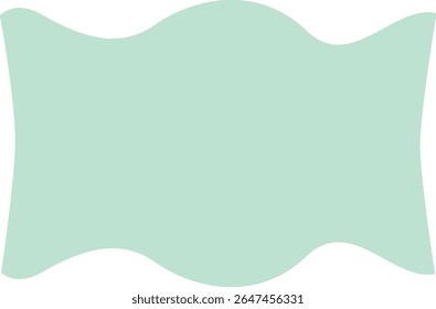 Curvy mint green label with bowtie-inspired silhouette, great for banners, badges, or playful note graphics in creative designs.