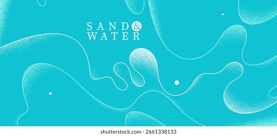 Curvy relaxing lines vector abstract background, creative concept of sea and ocean waves on a shore, calming shapes of waves over the sand wallpaper.