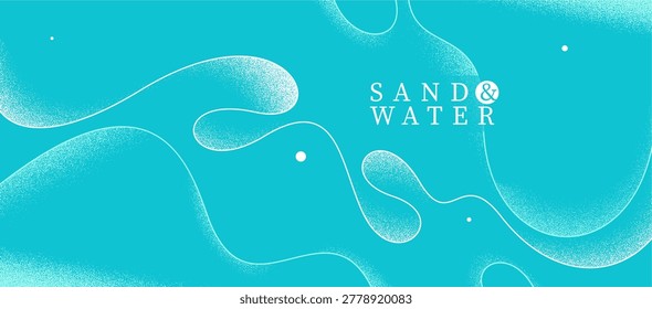 Curvy relaxing lines vector abstract background, creative concept of sea and ocean waves on a shore, calming shapes of waves over the sand wallpaper.