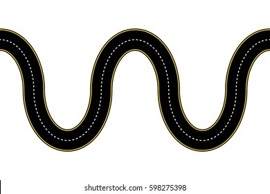 Curvy Road Seamless Vector Illustration.