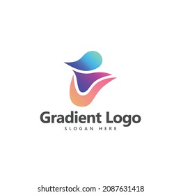 Curvy shapes gradient logo. Brand identity for technology or finance companies, businesses, or organizations.